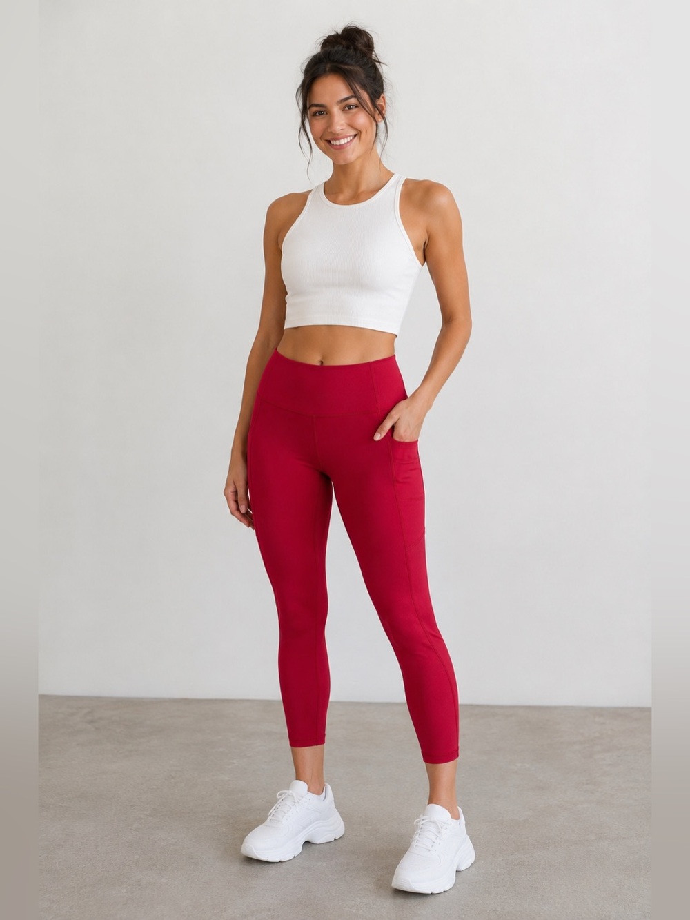 NWOT WERK Scarlet Dark Red Leggings, Size Medium